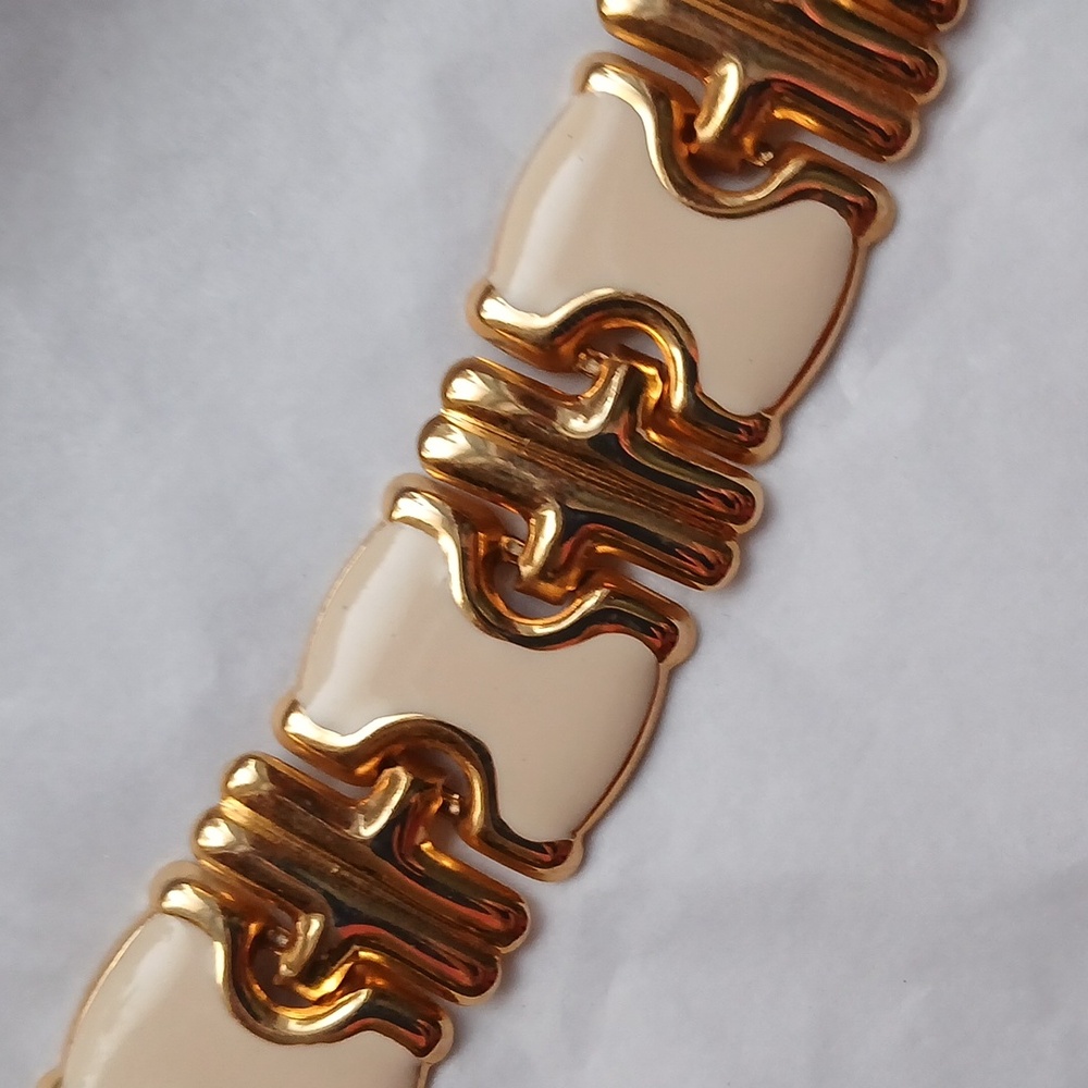 Gold and White Men's Bracelet